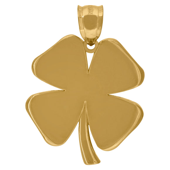 10kt Yellow Gold Womens Four Leaf Charm Pendant
