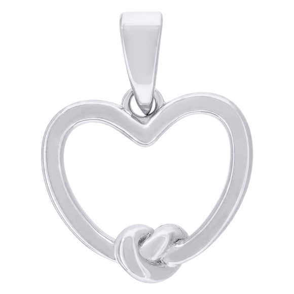 925 Sterling Silver Womens Love Knot Heart Charm Pendant
