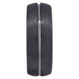 Tungsten Mens Grooved Edge Matt Finish Comfort-fit Wedding Band 8mm Size-9