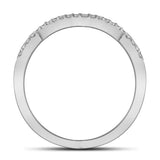14kt White Gold Princess Diamond Bridal Wedding Ring Band Set 1/3 Cttw
