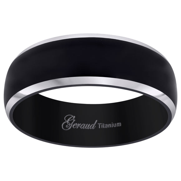 Titanium Black Tone Mens Domed Comfort Fit Wedding Band 8mm Size 8