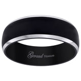 Titanium Black Tone Mens Domed Comfort Fit Wedding Band 8mm Size 9.5