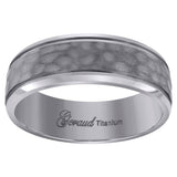 Titanium Mens Brushed Hammered Comfort Fit Wedding Band 8mm Size 13
