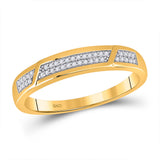 10kt Yellow Gold His Hers Round Diamond Square Matching Wedding Set 1/3 Cttw