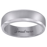 Titanium Mens Brushed Beveled Edge Comfort Fit Wedding Band 6mm Size 11.5
