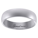 Titanium Mens Domed Comfort Fit Wedding Band 6mm Size 8