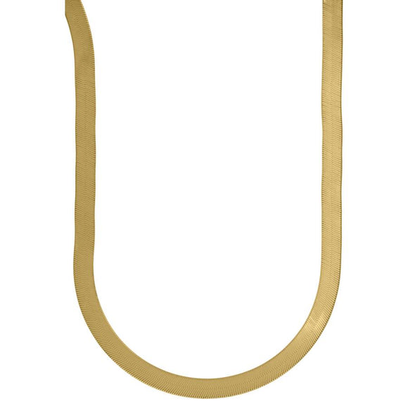 10kt Yellow Gold Unisex Herringbone Chain Necklace 8mm 16 Inches